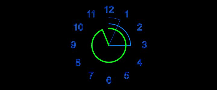 Rainbow Analog Clock With Minute And Hour Smoothing