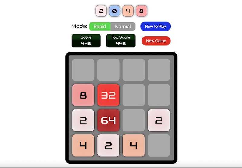 2048 Rapid mode with DOM & CSS Transforms